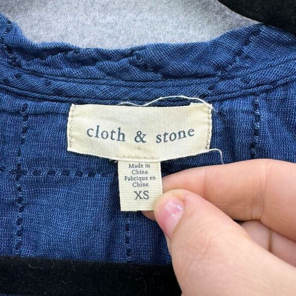 Anthropologie Cloth & Stone Frayed Chambray Tunic Dress XS - Picture 11 of 11